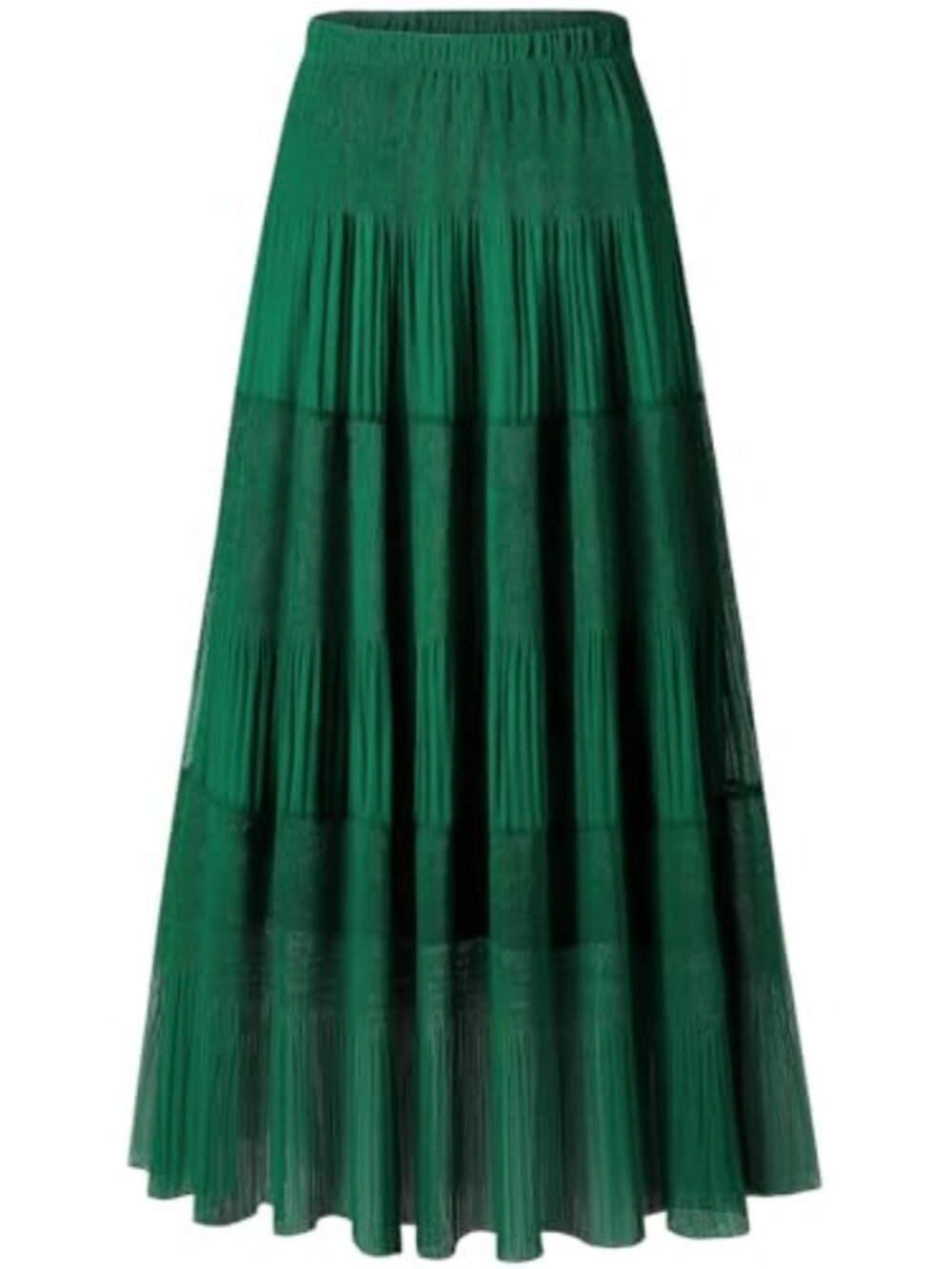 Women Pleated Maxi Skirt Chiffon Linen A Line High Waisted Flowy